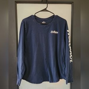 Men's Long Sleeved Navy Hollister Shirt